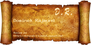 Dominek Rajmund névjegykártya